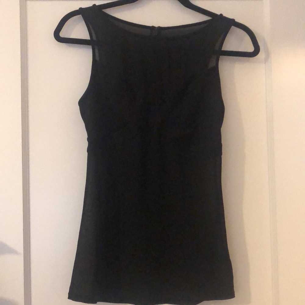 Express Black Sheer Panel Tank in Small